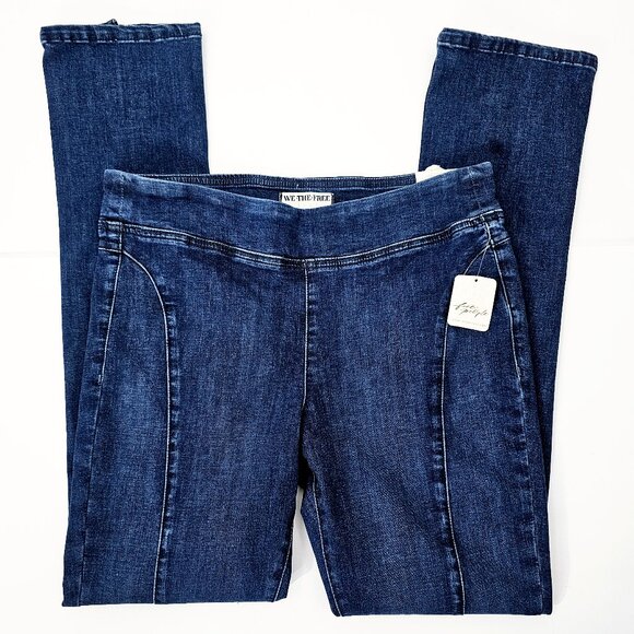 We The Free Denim - Free People Double Dutch Women's Split Front Mid Rise Pull On Jeggings Size M